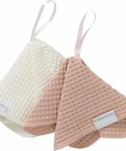 Cottonbaby - Speendoekje - Wafel- Per Set Van 2 - Room/poederroze