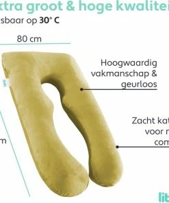 Litollo Zwangerschapskussen XXL - Voedingskussen - Lichaamskussen - 280cm - Zachte Fleece Stof - Body Pillow - Afneembare Hoes - Okergeel 17 Litollo Zwangerschapskussen XXL - Voedingskussen - Lichaamskussen - 280cm - Zachte Fleece Stof - Body Pillow - Afneembare Hoes - Okergeel -Zwitsal - Winkel 550x527 4