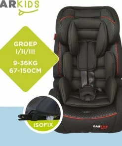 Carkids Verstelbaar Kinderautostoeltje Zwart En Rood | Kinderautostoel Groep 1-2-3 Met Isofix En Top Tether Connector | Kinderen Van 9 Maanden -12 Jaar | 9-36 Kg -Zwitsal - Winkel 550x527 7