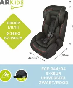 Carkids Verstelbaar Kinderautostoeltje Zwart En Rood | Kinderautostoel Groep 1-2-3 Met Isofix En Top Tether Connector | Kinderen Van 9 Maanden -12 Jaar | 9-36 Kg -Zwitsal - Winkel 550x527 8