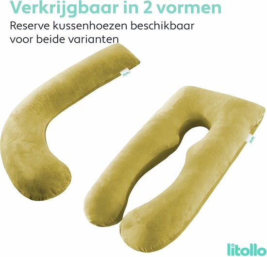 Litollo Zwangerschapskussen XXL - Voedingskussen - Lichaamskussen - 280cm - Zachte Fleece Stof - Body Pillow - Afneembare Hoes - Okergeel 6 Litollo Zwangerschapskussen XXL - Voedingskussen - Lichaamskussen - 280cm - Zachte Fleece Stof - Body Pillow - Afneembare Hoes - Okergeel - Afbeelding 6