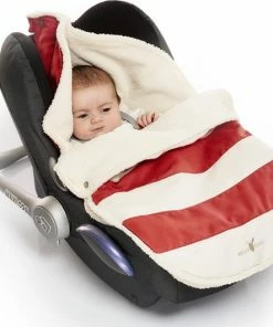 Wallaboo Su De-look Voetenzak - Past In De Autostoel - Pasgeboren Tot 12 Maanden - Met Een Teddy Voering - Rood Gestreept -Zwitsal - Winkel 550x531 12