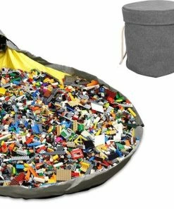 Kruzzel Multifunctioneel Opbergkleed - Speelgoed Organizer - Speelmat - Opbergmand Voor Kinderen - Geel