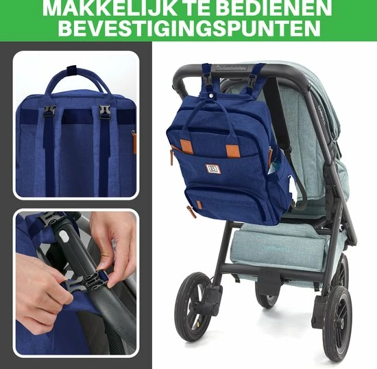 Brisby Slijtvaste Luiertas – Verzorgingstas – Met Buggymontage - Blauw 5 Brisby Slijtvaste Luiertas – Verzorgingstas – Met Buggymontage - Blauw - Afbeelding 5