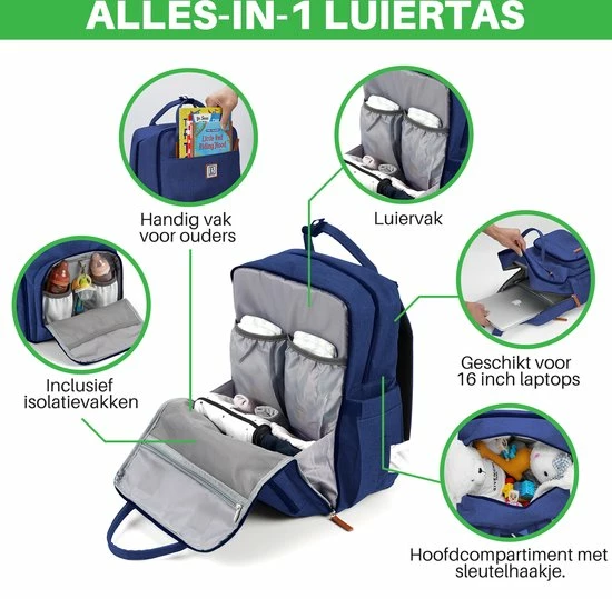 Brisby Slijtvaste Luiertas – Verzorgingstas – Met Buggymontage - Blauw 6 Brisby Slijtvaste Luiertas – Verzorgingstas – Met Buggymontage - Blauw - Afbeelding 6