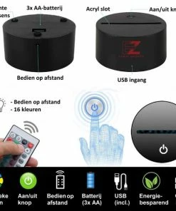 EZRIO SPORTS Nachtlampje Kinderen 3D Night Light LED Lamp 3D Lamp Tafellamp Slaapkamer Night Lamp Nachtlichtje Color Changing Unicorn Remote Control -Zwitsal - Winkel 550x539 7