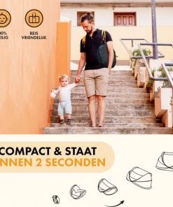 Deryan Baby Luxe Campingbedje Inclusief Zelfopblaasbare Matras - Zwart -Zwitsal - Winkel 550x540