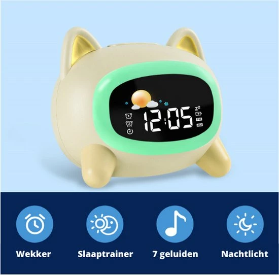 Flient Slaaptrainer - Hond/Puppy - Kinderwekker - Wekker - Nachtlampje Met Dimfunctie - Wit - Oplaadbaar 3 Flient Slaaptrainer - Hond/Puppy - Kinderwekker - Wekker - Nachtlampje Met Dimfunctie - Wit - Oplaadbaar - Afbeelding 3