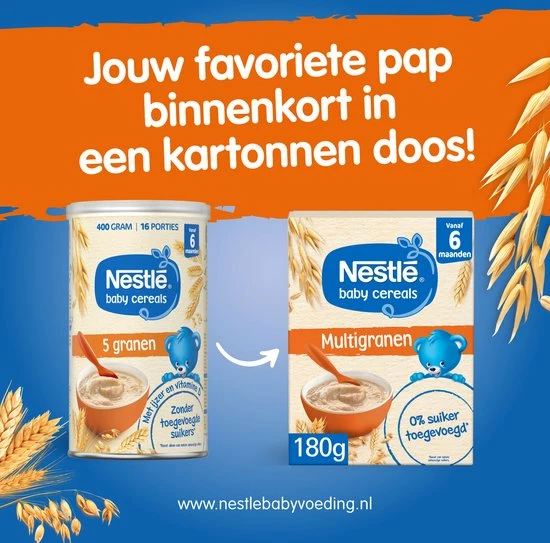 Nestl? Nestl Baby Cereals 5 Granen - Babypap - Vanaf 6 Maanden - 3 Stuks - Totaal 48 Porties 3 Nestl? Nestl Baby Cereals 5 Granen - Babypap - Vanaf 6 Maanden - 3 Stuks - Totaal 48 Porties - Afbeelding 3