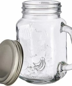 Vivalto Set Van 4x Stuks Glazen Mason Jar Drinkbekers/drinkpotjes Met Dop 430 Ml - Anti-lek Drinkglazen -Zwitsal - Winkel 550x544 5