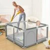 Comomy INSMA Baby Speelbox - 128x128cm Kruipbox - Grondbox - Playpen - Kinderbox - Baby Boxen - Grijs