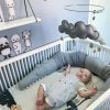 KidsMemories Bedbumper-Bedomrander-Babybed-voedingkussen-Knuffel-Krokodil-grijs