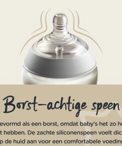 Tommee Tippee Closer To Nature - Zuigflessen - Langzame Uitstroomsnelheid En Anti-colic Ventiel - 250 Ml - Pak Van 1 - Doorzichtig -Zwitsal - Winkel 550x547 17