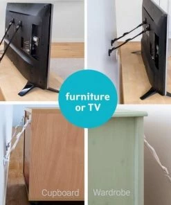 Tatkraft TV Straps - Kantelbeveiliging Voor Televisie & Meubels - Anti Kantel Banden - Omvalbeveiliging - Set 4 Stuks -Zwitsal - Winkel 550x550 1102