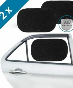ALFA LIFESTYLE® Statische Zonneschermen – SHADE PRO V2 - Zwart Zonnescherm – UV Protectie Bescherming - Zonwering Auto - 2 Stuks