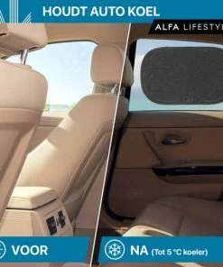 ALFA LIFESTYLE® Statische Zonneschermen – SHADE PRO V2 - Zwart Zonnescherm – UV Protectie Bescherming - Zonwering Auto - 2 Stuks -Zwitsal - Winkel 550x550 1126
