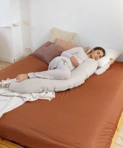 Doomoo Buddy Cover - Hoes Voor Voedingskussen Buddy - Biologisch Katoen - 180 Cm - Tetra Jersey Sand -Zwitsal - Winkel 550x550 1147