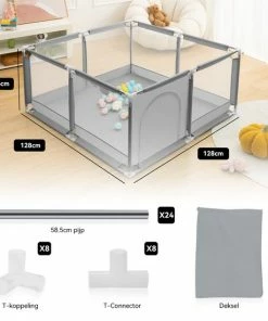 Comomy INSMA Baby Speelbox - 128x128cm Kruipbox - Grondbox - Playpen - Kinderbox - Baby Boxen - Grijs 10 Comomy INSMA Baby Speelbox - 128x128cm Kruipbox - Grondbox - Playpen - Kinderbox - Baby Boxen - Grijs -Zwitsal - Winkel 550x550 170
