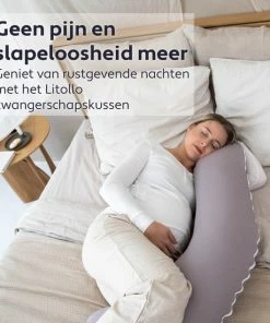 Litollo Zwangerschapskussen (J-vorm) - Zijslaapkussen - Voedingskussen - Lichaamskussen - Body Pillow - 145cm - Zachte Fleece Stof - Afneembare Hoes - Okergeel -Zwitsal - Winkel 550x550 197