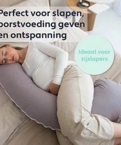 Litollo Zwangerschapskussen (J-vorm) - Zijslaapkussen - Voedingskussen - Lichaamskussen - Body Pillow - 145cm - Zachte Fleece Stof - Afneembare Hoes - Okergeel -Zwitsal - Winkel 550x550 202