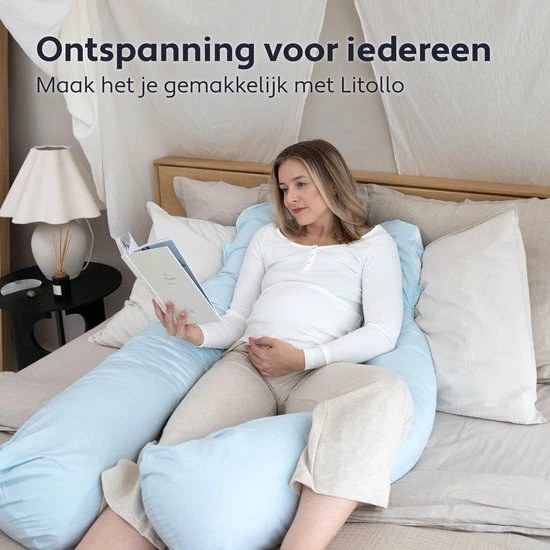 Litollo Zwangerschapskussen XXL - Voedingskussen - Lichaamskussen - 280cm - Zachte Fleece Stof - Body Pillow - Afneembare Hoes - Okergeel 5 Litollo Zwangerschapskussen XXL - Voedingskussen - Lichaamskussen - 280cm - Zachte Fleece Stof - Body Pillow - Afneembare Hoes - Okergeel - Afbeelding 5