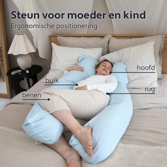 Litollo Zwangerschapskussen XXL - Voedingskussen - Lichaamskussen - 280cm - Zachte Fleece Stof - Body Pillow - Afneembare Hoes - Okergeel 9 Litollo Zwangerschapskussen XXL - Voedingskussen - Lichaamskussen - 280cm - Zachte Fleece Stof - Body Pillow - Afneembare Hoes - Okergeel - Afbeelding 9
