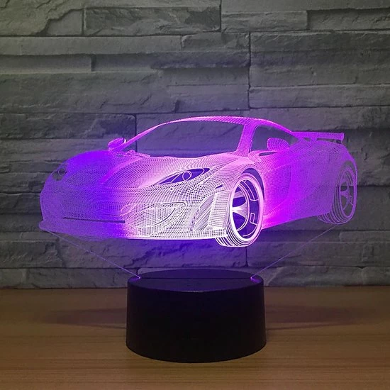 ANiMU 3D Lamp - 16 Kleuren - Auto - LED Illusie - Bureaulamp - Nachtlampje - Sfeerlamp - Dimbaar - USB Of Batterijen - Afstandsbediening - Cadeau Voor Jongens - Kinderen 2 ANiMU 3D Lamp - 16 Kleuren - Auto - LED Illusie - Bureaulamp - Nachtlampje - Sfeerlamp - Dimbaar - USB Of Batterijen - Afstandsbediening - Cadeau Voor Jongens - Kinderen - Afbeelding 2