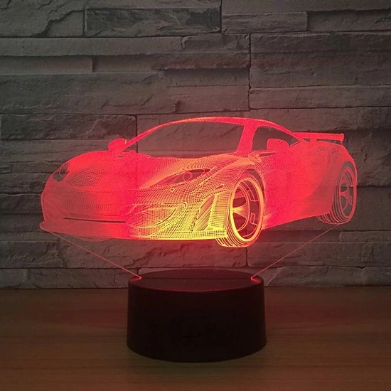 ANiMU 3D Lamp - 16 Kleuren - Auto - LED Illusie - Bureaulamp - Nachtlampje - Sfeerlamp - Dimbaar - USB Of Batterijen - Afstandsbediening - Cadeau Voor Jongens - Kinderen 4 ANiMU 3D Lamp - 16 Kleuren - Auto - LED Illusie - Bureaulamp - Nachtlampje - Sfeerlamp - Dimbaar - USB Of Batterijen - Afstandsbediening - Cadeau Voor Jongens - Kinderen - Afbeelding 4