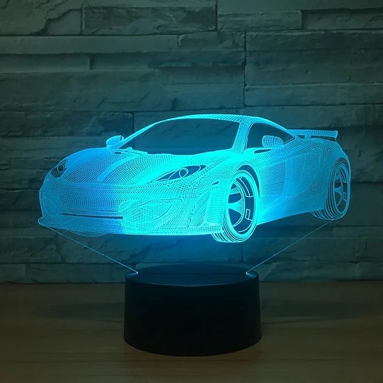 ANiMU 3D Lamp - 16 Kleuren - Auto - LED Illusie - Bureaulamp - Nachtlampje - Sfeerlamp - Dimbaar - USB Of Batterijen - Afstandsbediening - Cadeau Voor Jongens - Kinderen 5 ANiMU 3D Lamp - 16 Kleuren - Auto - LED Illusie - Bureaulamp - Nachtlampje - Sfeerlamp - Dimbaar - USB Of Batterijen - Afstandsbediening - Cadeau Voor Jongens - Kinderen - Afbeelding 5