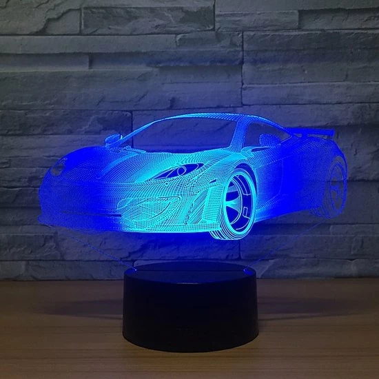 ANiMU 3D Lamp - 16 Kleuren - Auto - LED Illusie - Bureaulamp - Nachtlampje - Sfeerlamp - Dimbaar - USB Of Batterijen - Afstandsbediening - Cadeau Voor Jongens - Kinderen 6 ANiMU 3D Lamp - 16 Kleuren - Auto - LED Illusie - Bureaulamp - Nachtlampje - Sfeerlamp - Dimbaar - USB Of Batterijen - Afstandsbediening - Cadeau Voor Jongens - Kinderen - Afbeelding 6