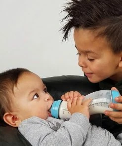 Difrax Glazen Babyfles 250 Ml Natural - Anti-Colic - Blauw - 1 Stuk -Zwitsal - Winkel 550x550 379