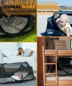 Deryan Baby Luxe Campingbedje Inclusief Zelfopblaasbare Matras - Zwart -Zwitsal - Winkel 550x550 44