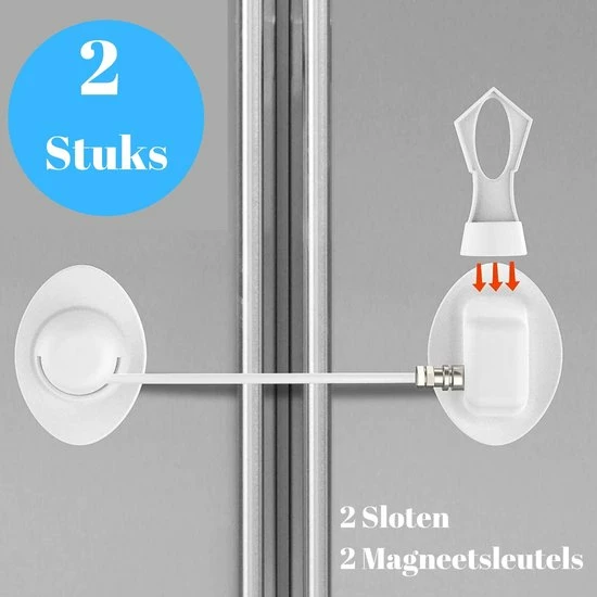 Gohh? Gohh Koelkast Sloten Met Magneetsleutels 2 Stuks Wit 1 Gohh? Gohh Koelkast Sloten Met Magneetsleutels 2 Stuks Wit