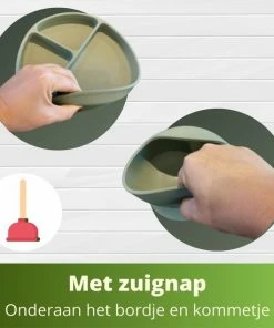 Ik Ben Zo Mooi Onbreekbaar Siliconen Kinderservies Met Zuignap Bordje Voor Baby En Kind - Servies Set Van 5 Stuks - Sage Groen -Zwitsal - Winkel 550x550 477