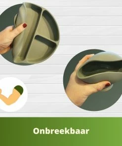 Ik Ben Zo Mooi Onbreekbaar Siliconen Kinderservies Met Zuignap Bordje Voor Baby En Kind - Servies Set Van 5 Stuks - Sage Groen -Zwitsal - Winkel 550x550 478
