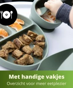 Ik Ben Zo Mooi Onbreekbaar Siliconen Kinderservies Met Zuignap Bordje Voor Baby En Kind - Servies Set Van 5 Stuks - Sage Groen -Zwitsal - Winkel 550x550 479