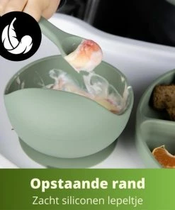 Ik Ben Zo Mooi Onbreekbaar Siliconen Kinderservies Met Zuignap Bordje Voor Baby En Kind - Servies Set Van 5 Stuks - Sage Groen -Zwitsal - Winkel 550x550 480