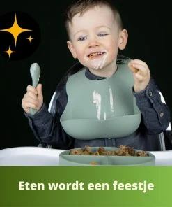 Ik Ben Zo Mooi Onbreekbaar Siliconen Kinderservies Met Zuignap Bordje Voor Baby En Kind - Servies Set Van 5 Stuks - Sage Groen -Zwitsal - Winkel 550x550 482