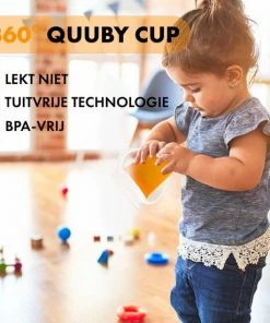 Deryan Luxe Quuby Drinkbeker 360 Trainer - Oefenbeker - Antilekbeker - 2 Stuks - Grijs / Blauw -Zwitsal - Winkel 550x550 500