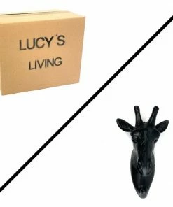 Lucy's Living Lucy S Living Wandhaak Giraffe Zwart 14 X 8 Cm ABS Kapstokhaak Wandaccessoires Kapstok - Decoratie Wanddecoratie Luxe - Slaapkamer - Kinderkamer - Jongenskamer -Zwitsal - Winkel 550x550 600