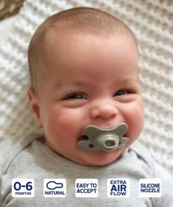 Difrax Fopspeen 0-6 Maanden Natural Speen - Grijs/Clay - 2 Stuks -Zwitsal - Winkel 550x550 642