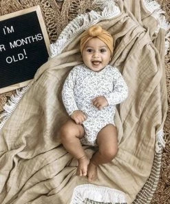 MINIIYOU Hydrofiele Doek XL Met Franjes - 120x120 Cm - Taupe