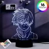 ANiMU 3D Lamp - 16 Kleuren - Todoroki - My Hero Academia - MHA - LED Illusie - Bureaulamp - Nachtlampje - Sfeerlamp - Dimbaar - USB Of Batterijen - Afstandsbediening - Anime Cadeau
