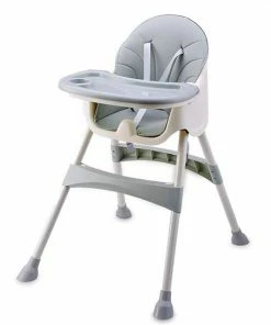 Buxibo 2in1 Baby Kinderstoel - Verstelbare Poten - Afneembare Dienblad - Eetstoel/Kinderstoeltje/Newborn - 92x62x77cm - Grijs