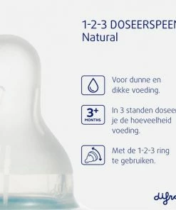 Difrax Anti-Colic 1-2-3 Doseer S-Babyfles Natural - 250ml - Zilver -Zwitsal - Winkel 550x550 787
