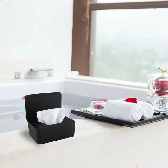 Selwo Vochtige Doekjesbox Voor Baby's, Opbergdoos Voor Vochtige Doeken, Babydoekjes, Toiletpapier, Doos, Zakdoekhouder, Kunststof, Vochtige Doeken, Dispenser, Doekbox, Servetbox, Zwart 3 Selwo Vochtige Doekjesbox Voor Baby's, Opbergdoos Voor Vochtige Doeken, Babydoekjes, Toiletpapier, Doos, Zakdoekhouder, Kunststof, Vochtige Doeken, Dispenser, Doekbox, Servetbox, Zwart - Afbeelding 3