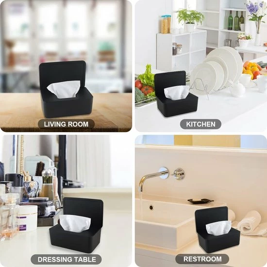 Selwo Vochtige Doekjesbox Voor Baby's, Opbergdoos Voor Vochtige Doeken, Babydoekjes, Toiletpapier, Doos, Zakdoekhouder, Kunststof, Vochtige Doeken, Dispenser, Doekbox, Servetbox, Zwart 4 Selwo Vochtige Doekjesbox Voor Baby's, Opbergdoos Voor Vochtige Doeken, Babydoekjes, Toiletpapier, Doos, Zakdoekhouder, Kunststof, Vochtige Doeken, Dispenser, Doekbox, Servetbox, Zwart - Afbeelding 4