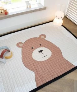 Love By Lily - Groot Speelkleed Baby - Beer - 150x200 - Zacht Speelkleed Buiten En Binnen - Grote Speelmat - Speeltapijt Kind - Picknick Kinderkleed - Speelkleed Xxl - Speelkleed Peuter