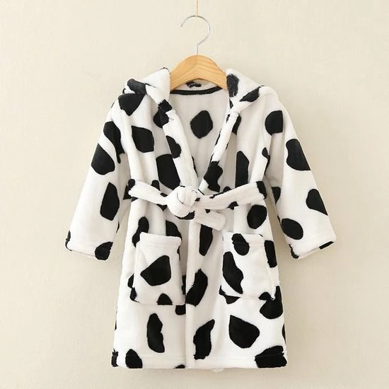 Jumada - Badjas Baby - Koeienvlekjes - Gratis Baby Borstel - Gratis Kam - Zwart/wit - 1 Stuk 1 Jumada - Badjas Baby - Koeienvlekjes - Gratis Baby Borstel - Gratis Kam - Zwart/wit - 1 Stuk