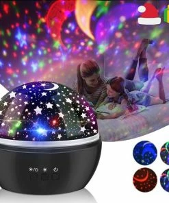 Nachtlampje Sterren Galaxy Projector Sterrenhemel Star Projector - Sterren Projector - 6 Lichtkleuren - Nachtlampje Kinderen - MINQY®